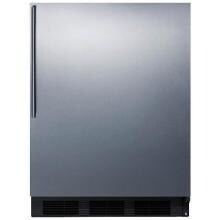 Summit 24-Inch 5.1 Cu. Ft. Compact Refrigerator / Freezer With Professional Handle - Stainless Steel / Black Cabinet - CT663BBISSHV image