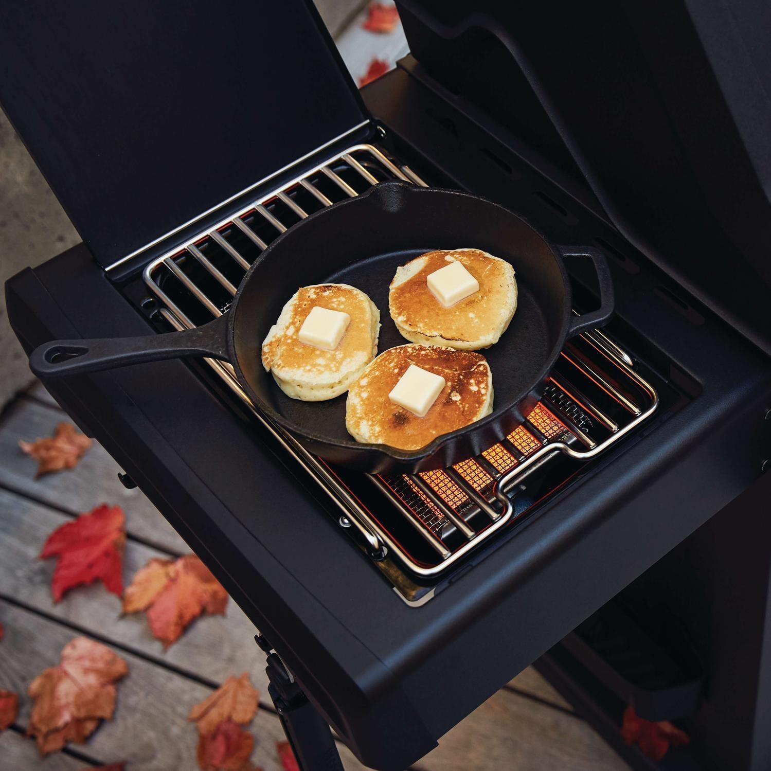 Napoleon RSE425RSIBPK-1-PHM Phantom Rogue SE 425 Propane Grill w/ Infrared Rear Burner & Infrared Side Burner - Pancakes on Side Burner thumbnail