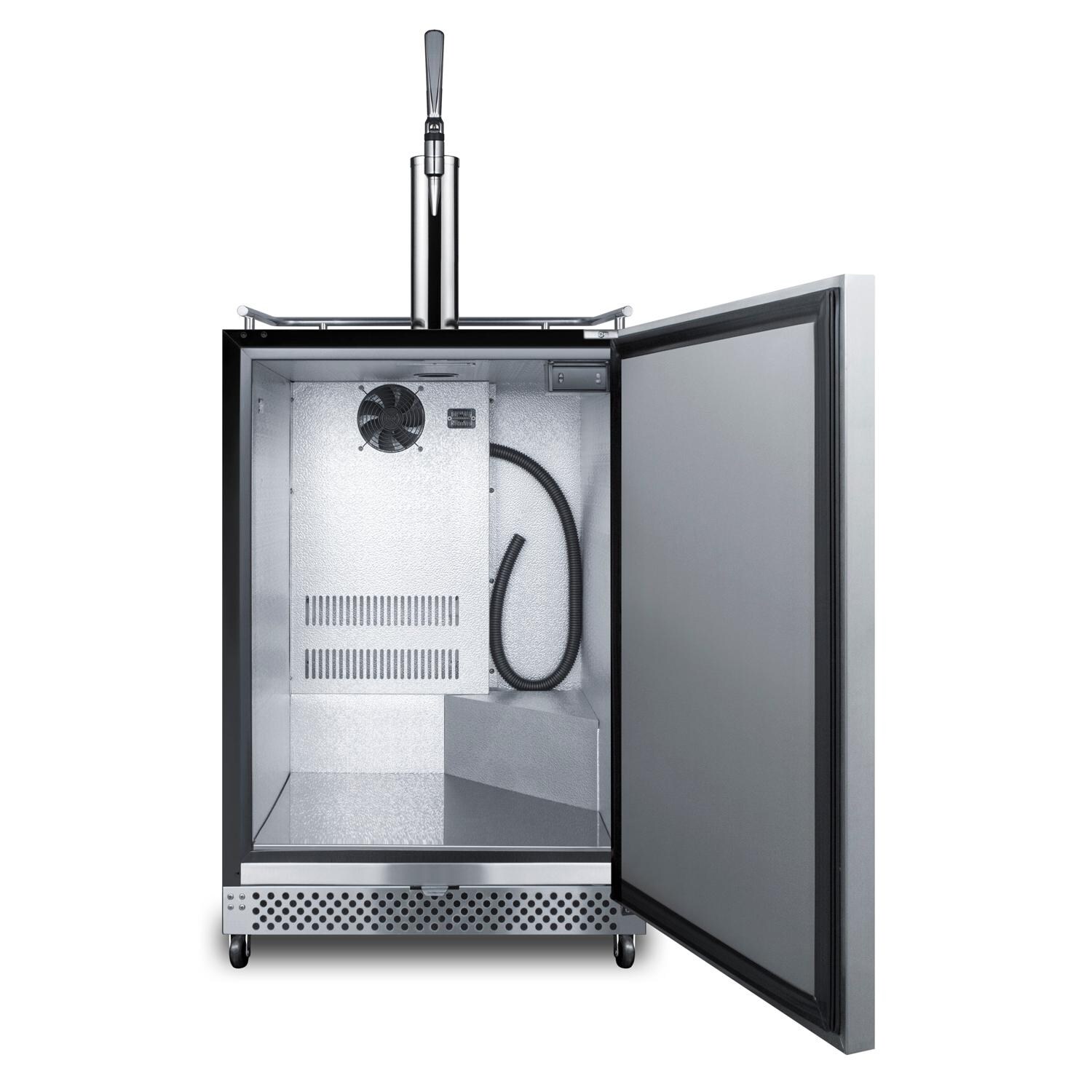 Summit SBC696OSNCF Commercial Outdoor Rated Single Tap Cold Brew Nitro Coffee Dispenser / Kegerator - Open thumbnail