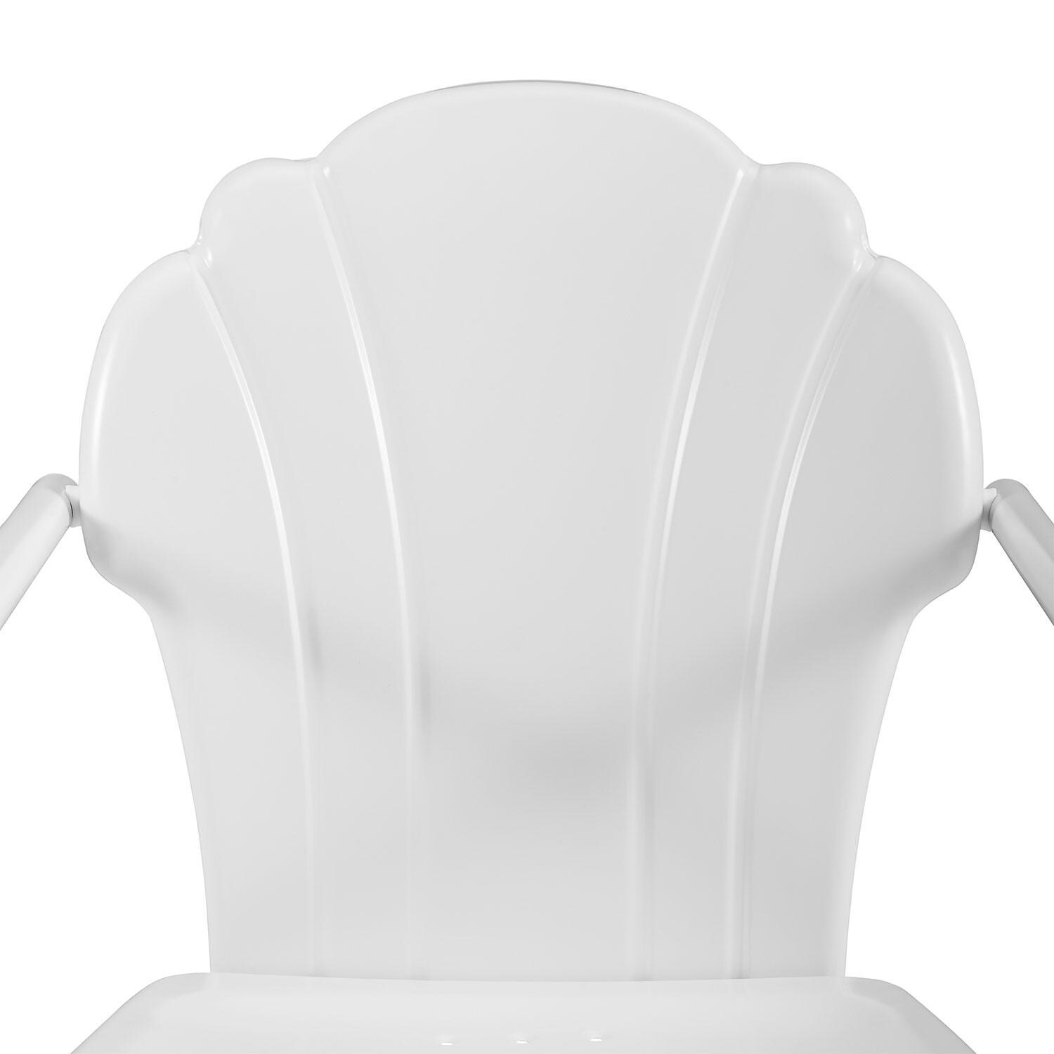 Ultimate Patio UP-32243WH 3Pc Retro Outdoor Bistro Set in White Satin - Back Rest - Detail thumbnail