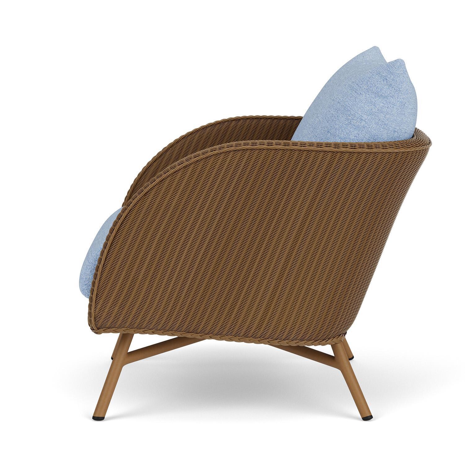 Lloyd Flanders Essence Lounge Chair W/Demo Skyway Fabric - Hickory Finish - Side thumbnail