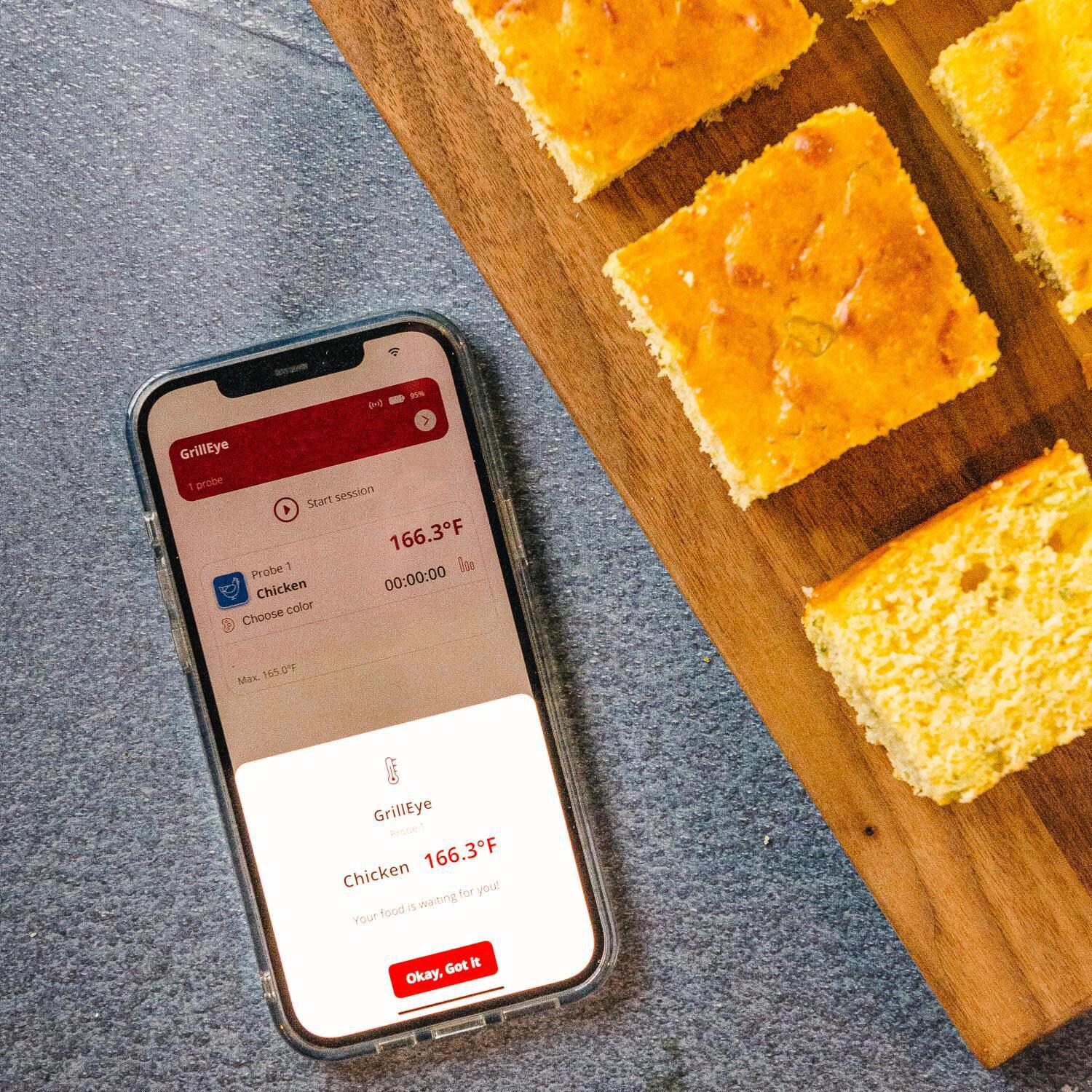 GrillEye GE0006 + GE0008 (2) Max Wireless Grilling & Smoker Smart Thermometer W/ 4 Probes - App thumbnail