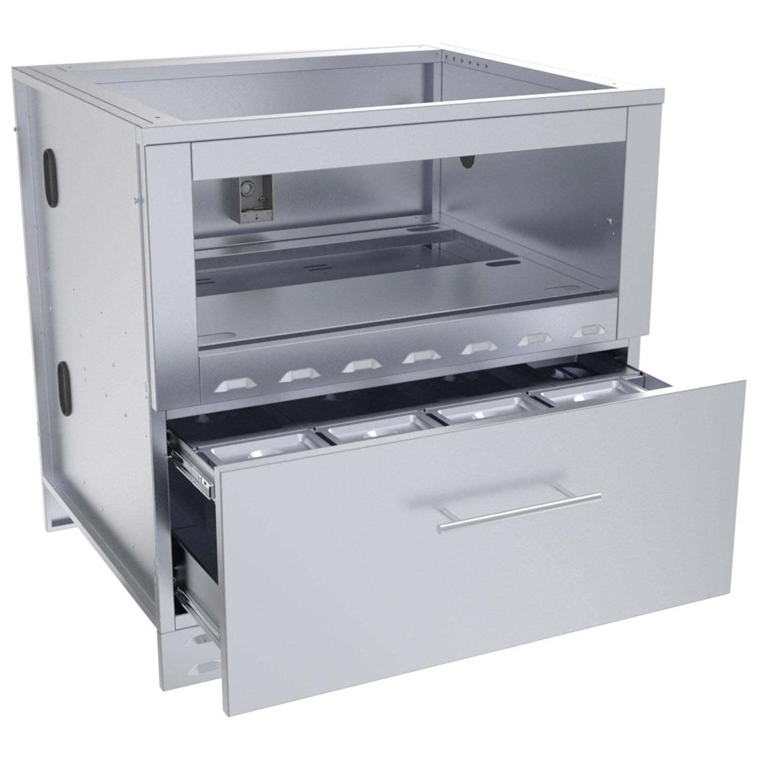 Sunstone Grills SAC34SWC 34-in Single Warming Drawer Cabinet - Drawer Open - White Background thumbnail