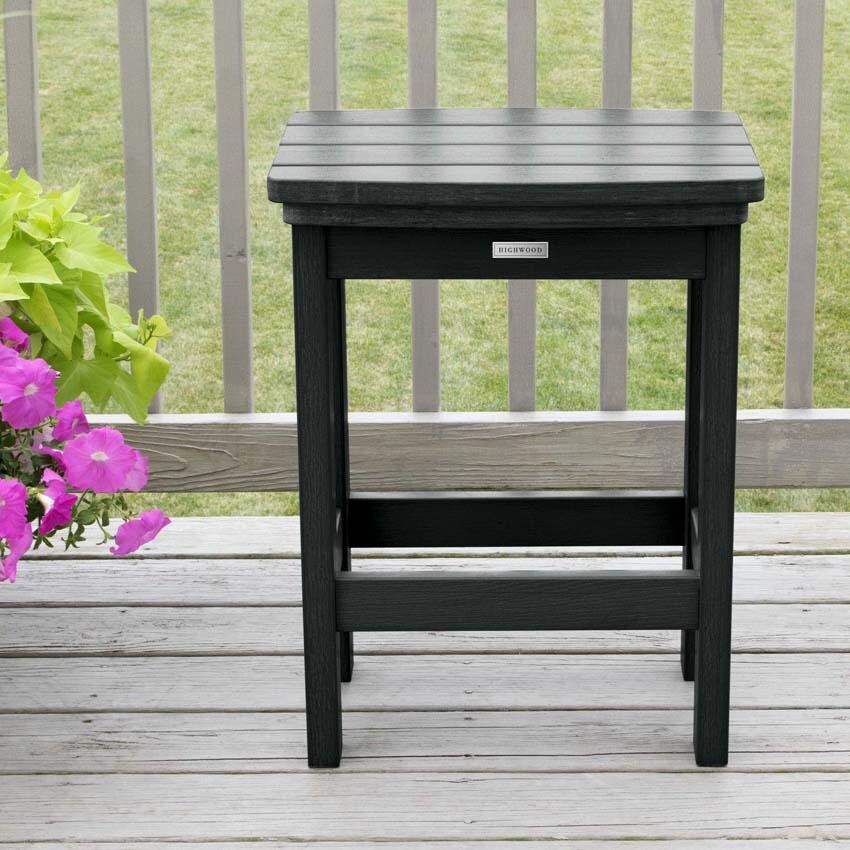 Hart Lane Polyresin Bar Stool Counter Height in Black By Lakeview Outdoor Designs - Lifestyle thumbnail