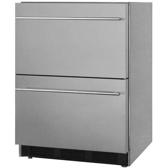 Summit 3.1 Cu. Ft. Built-In / Freestanding Two Drawer Refrigerator - Stainless Steel - Angle thumbnail