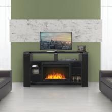 Napoleon Foley 60-Inch Electric Fireplace Media Console with 27-Inch Cinema Firebox - Glossy Black - NEFP27-1015B image