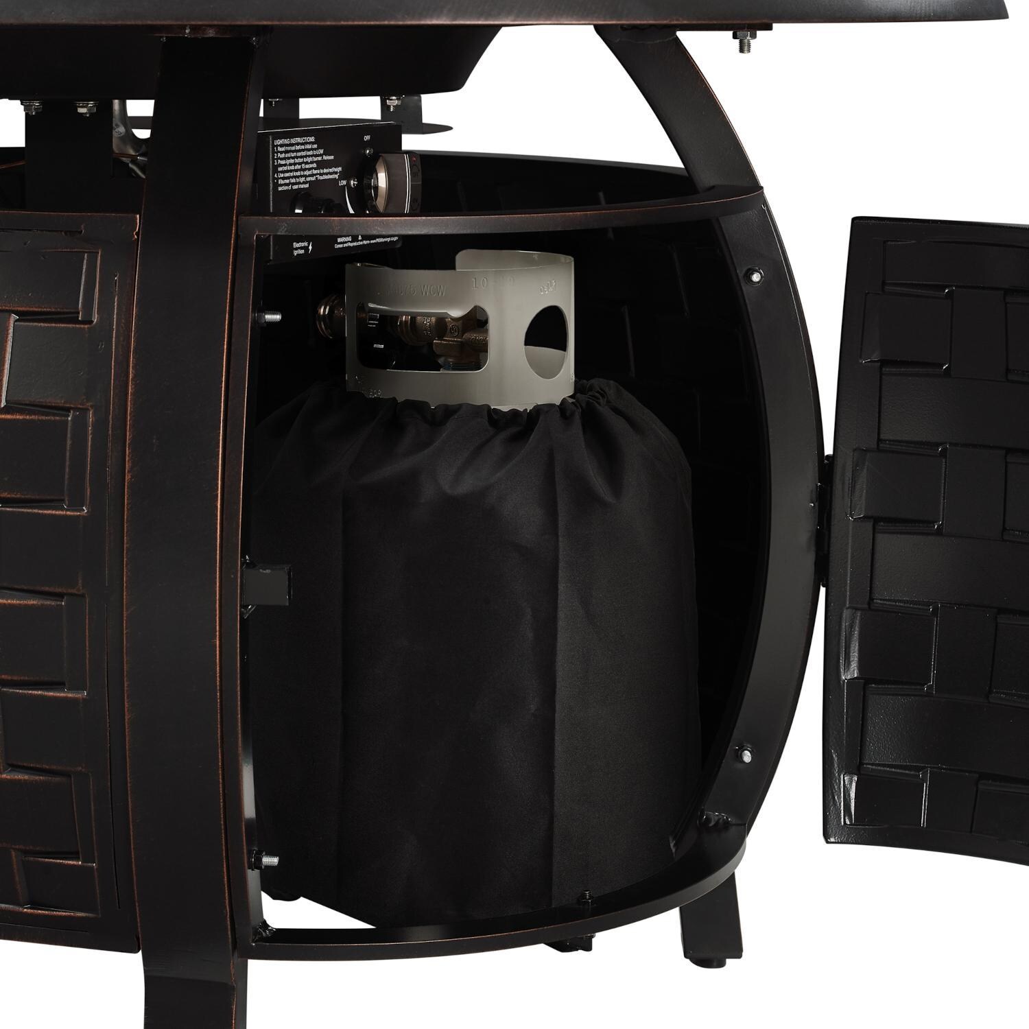 Ultimate Patio 63223 Magnolia Way 48-Inch Oval Aluminum Propane Gas Fire Pit - Tank Storage thumbnail