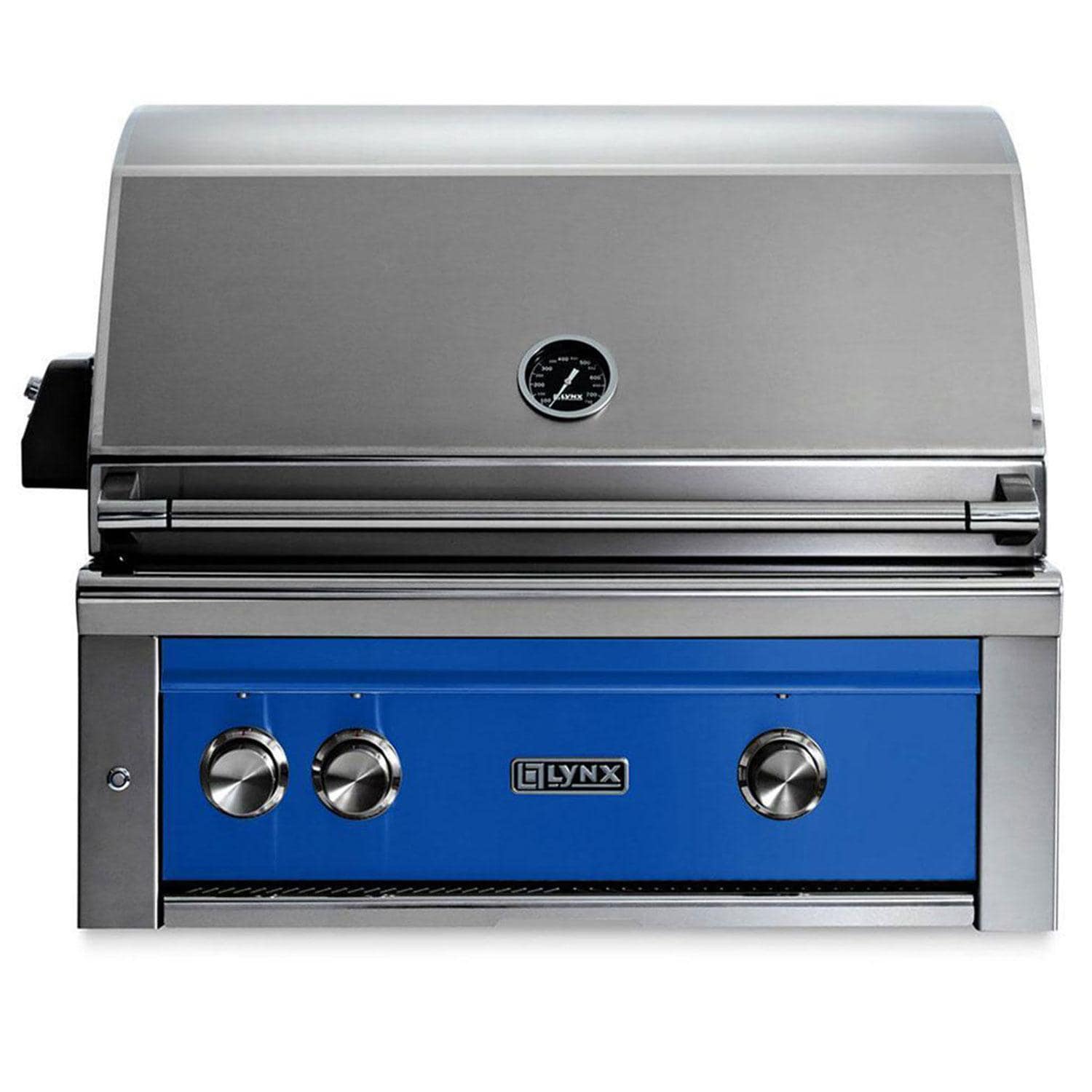 Lynx L30TR-PBNG Professional 30 Inch Built-In Natural Gas Grill w/ One Infrared Trident Burner & Rotisserie in Pacific Blue - Display - White Background thumbnail