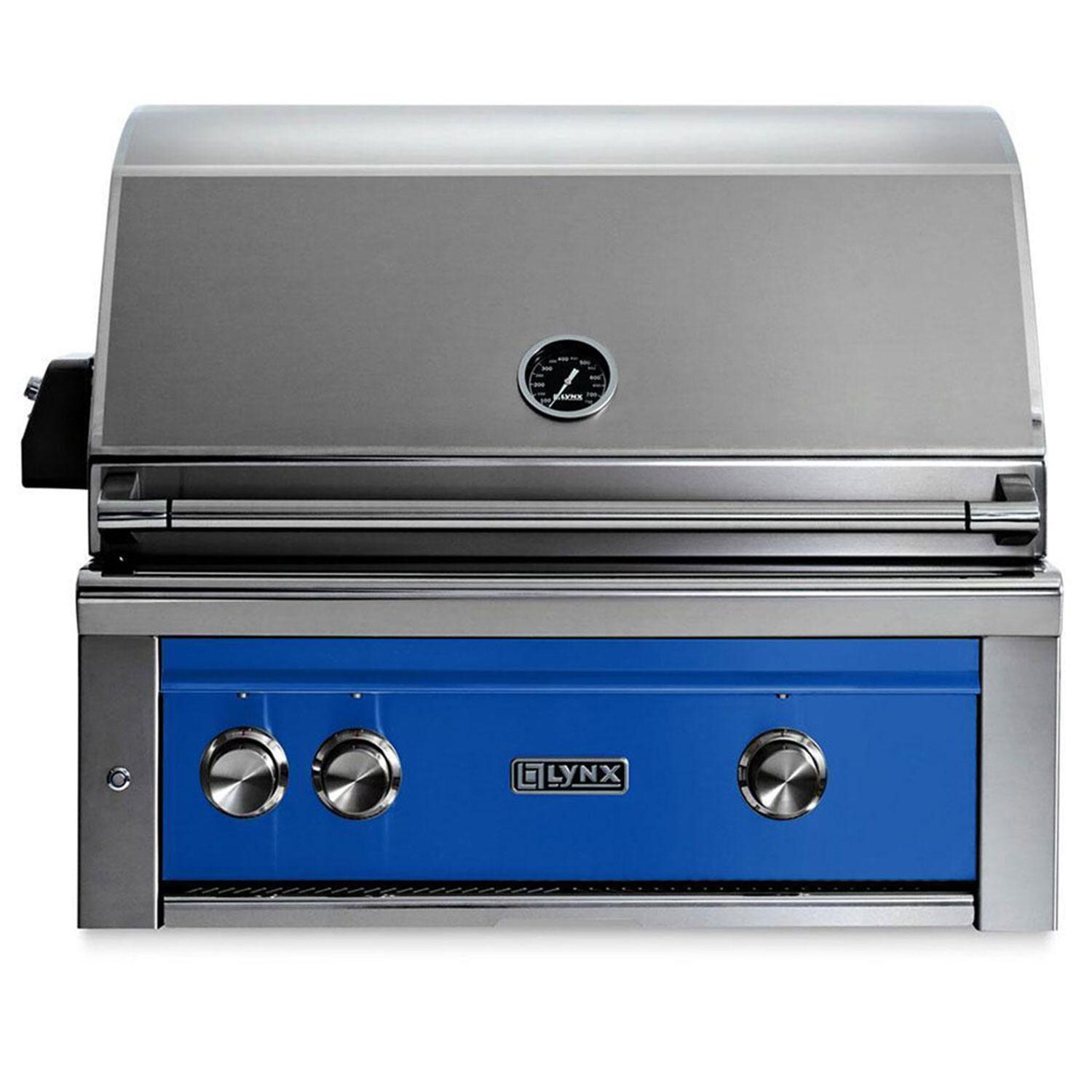 Lynx Professional 30 Inch Built-In Natural Gas Grill w/ One Infrared Trident Burner & Rotisserie in Pacific Blue - L30TR-PBNG