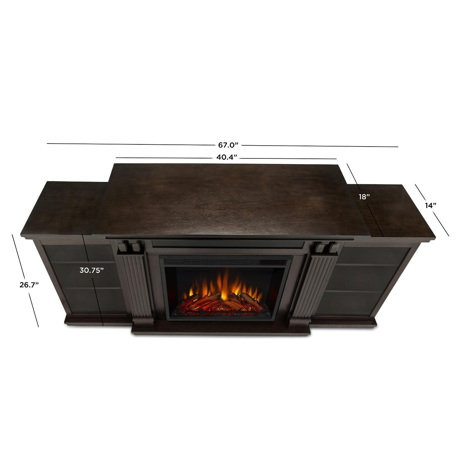Real Flame - 7720E-DW - Calie 67-Inch Electric Fireplace Entertainment Center - Dark Walnut - Overall Dimensions thumbnail