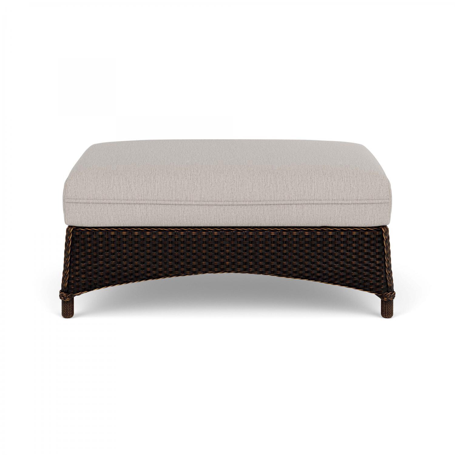 Lloyd Flanders Mandalay Large Ottoman in Mink Finish with Remy Cloud fabric - Back thumbnail