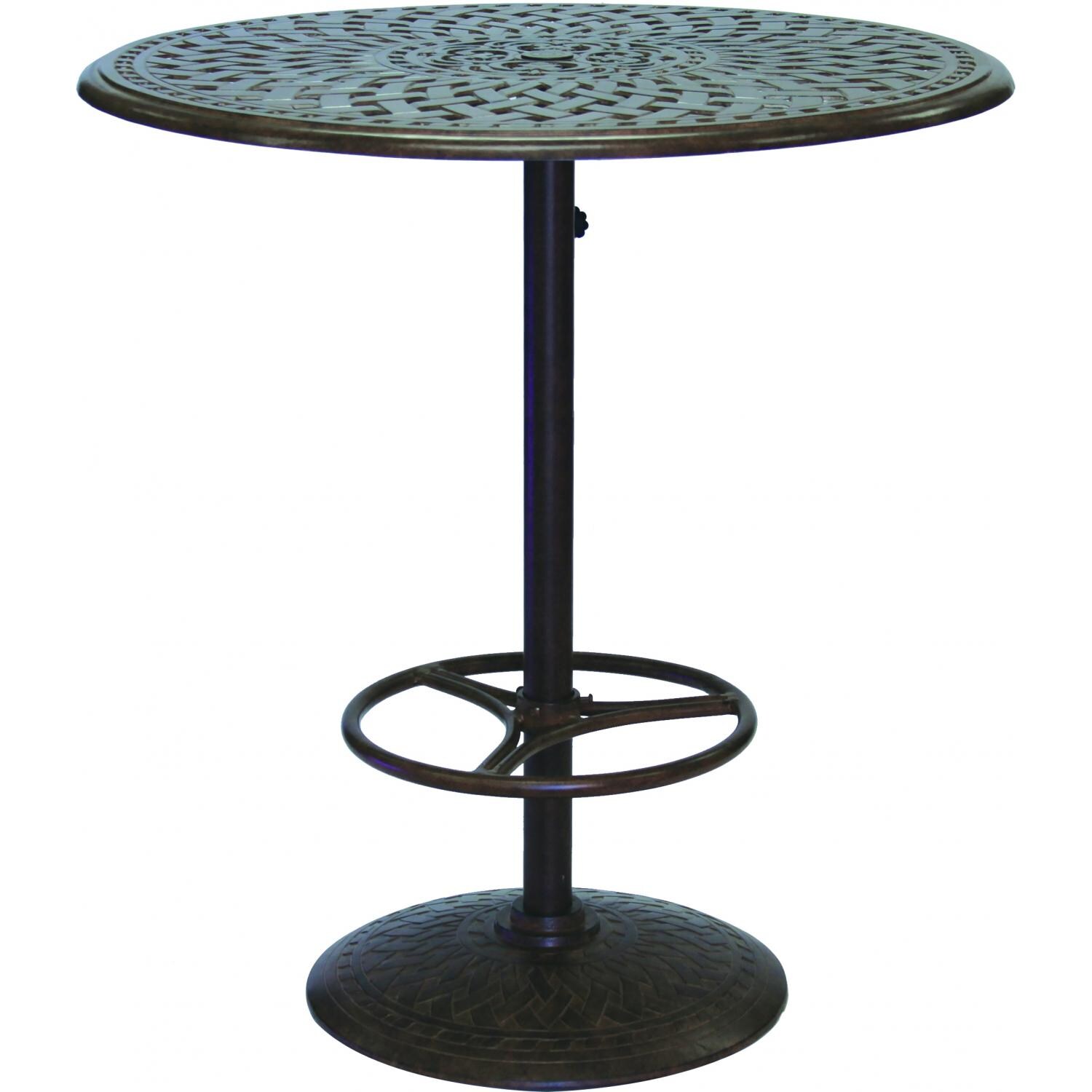 Darlee Series 60 Patio Pedestal Bar Table - Antique Bronze thumbnail