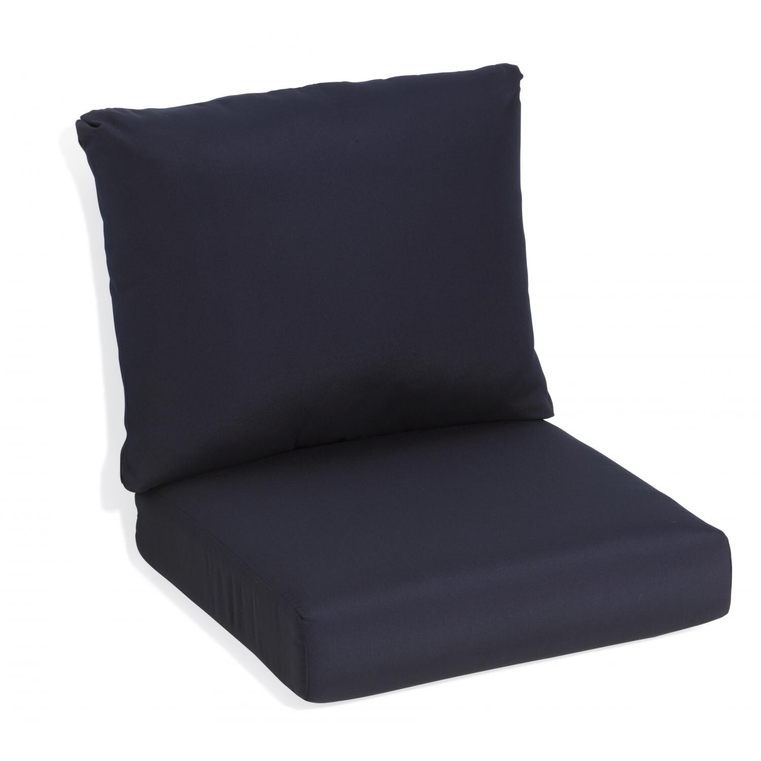 Sunbrella Canvas Navy Medium Outdoor Replacement Club Chair Cushion Set W/ Knife Edge By Oxford Garden thumbnail