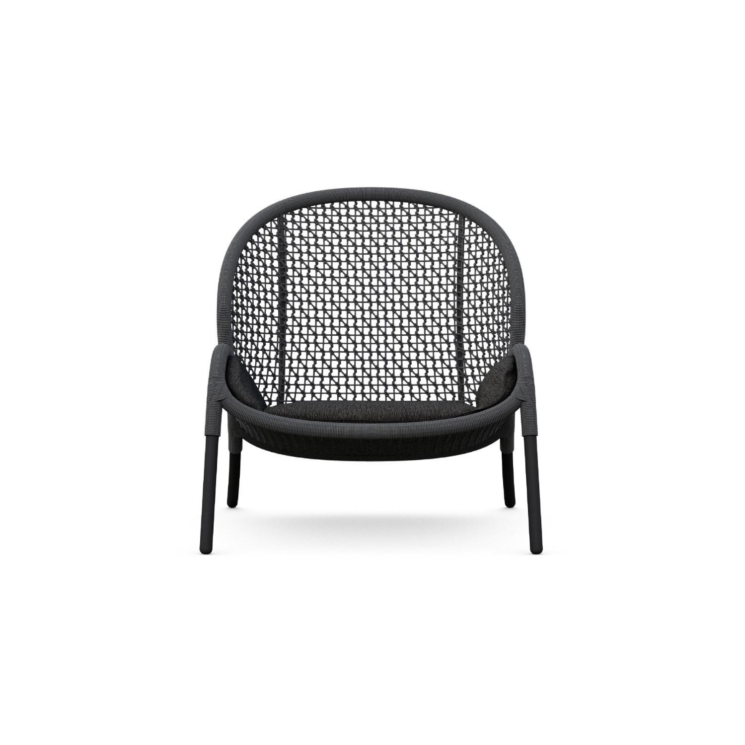 Azzurro Living DUN-R07S1-CU Dune Woven Rope Club Chair in Ash/Midnight - Front - White Background thumbnail