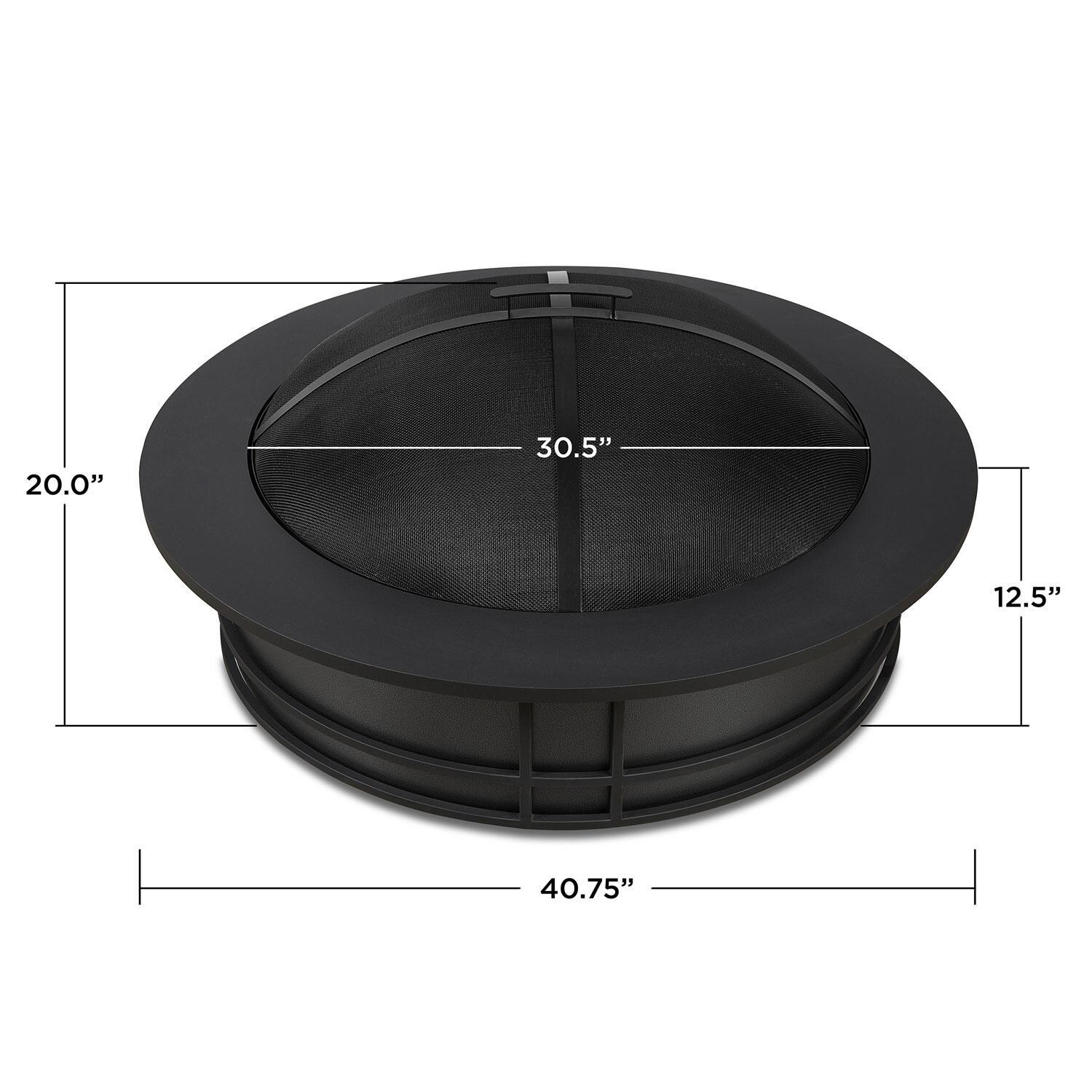 Lakeview Outdoor Designs SC-980-GRY Forestview 40-Inch Round Wood Burning Fire Pit - Gray - Fire Pit Dimensions thumbnail