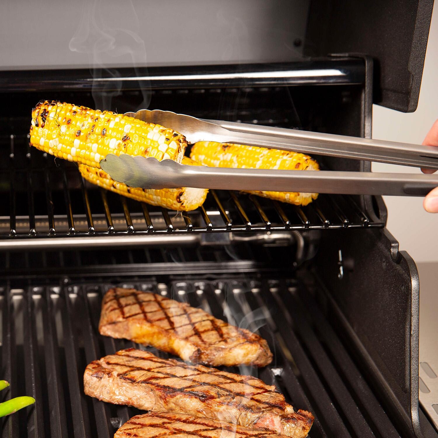 GrillPro Stainless Steel Deluxe Tool Set w/ TPR Soft Grips - 7 Pc - 40077 - Tongs - Lifestyle thumbnail