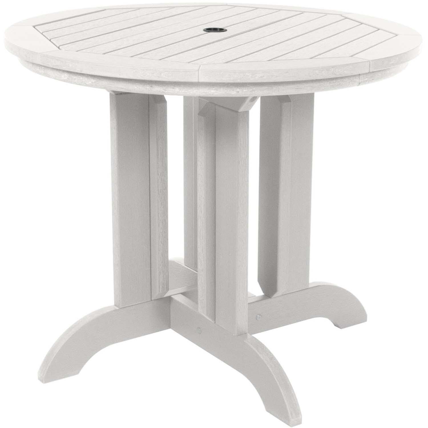 Elm Pointe 3 Pc Recycled Plastic Round Dining Set in White By Lakeview Outdoor Designs - Table - White Background thumbnail