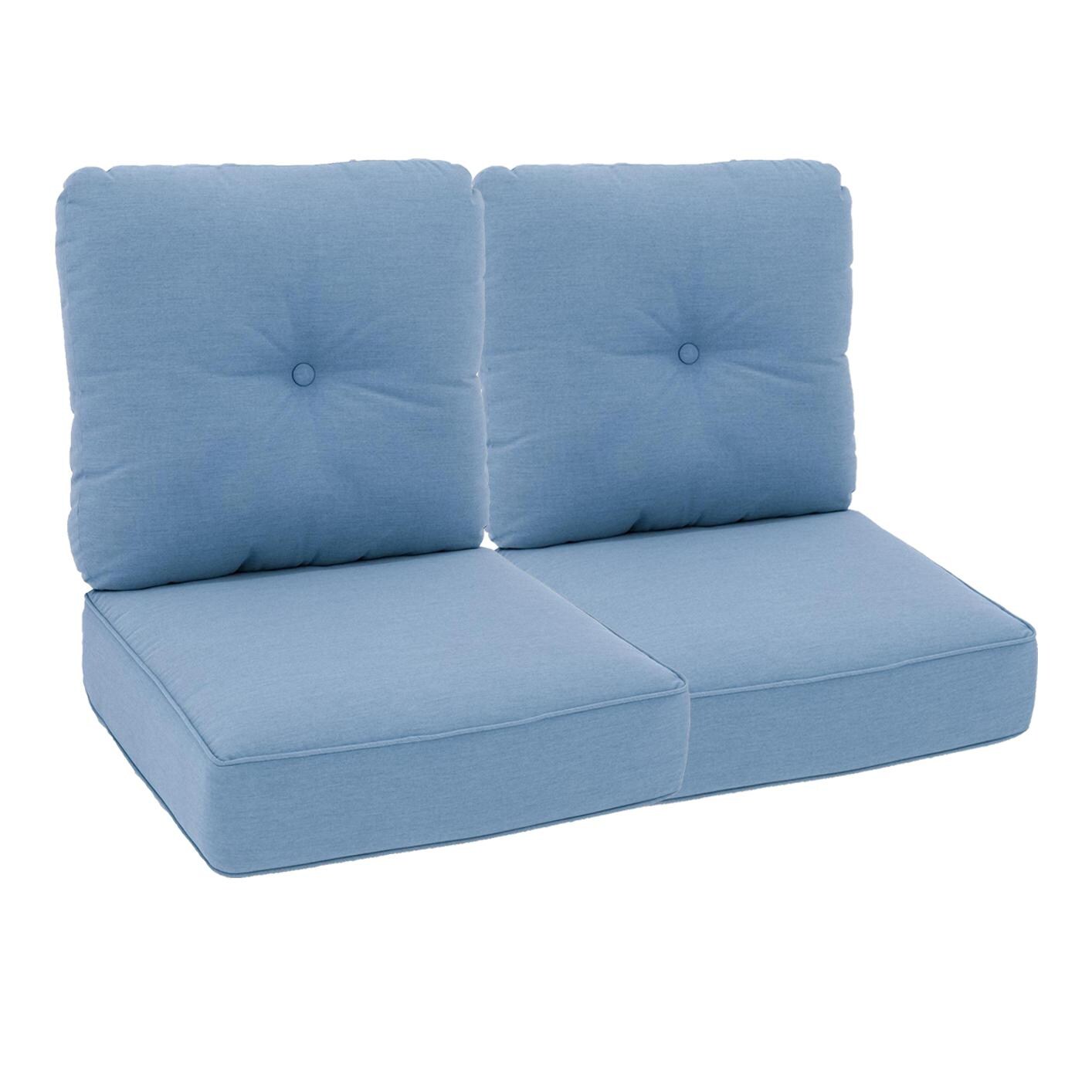 Carrolton KFG404 Loveseat Seat and Back Cushion Set - Sunbrella Canvas Sky Blue thumbnail