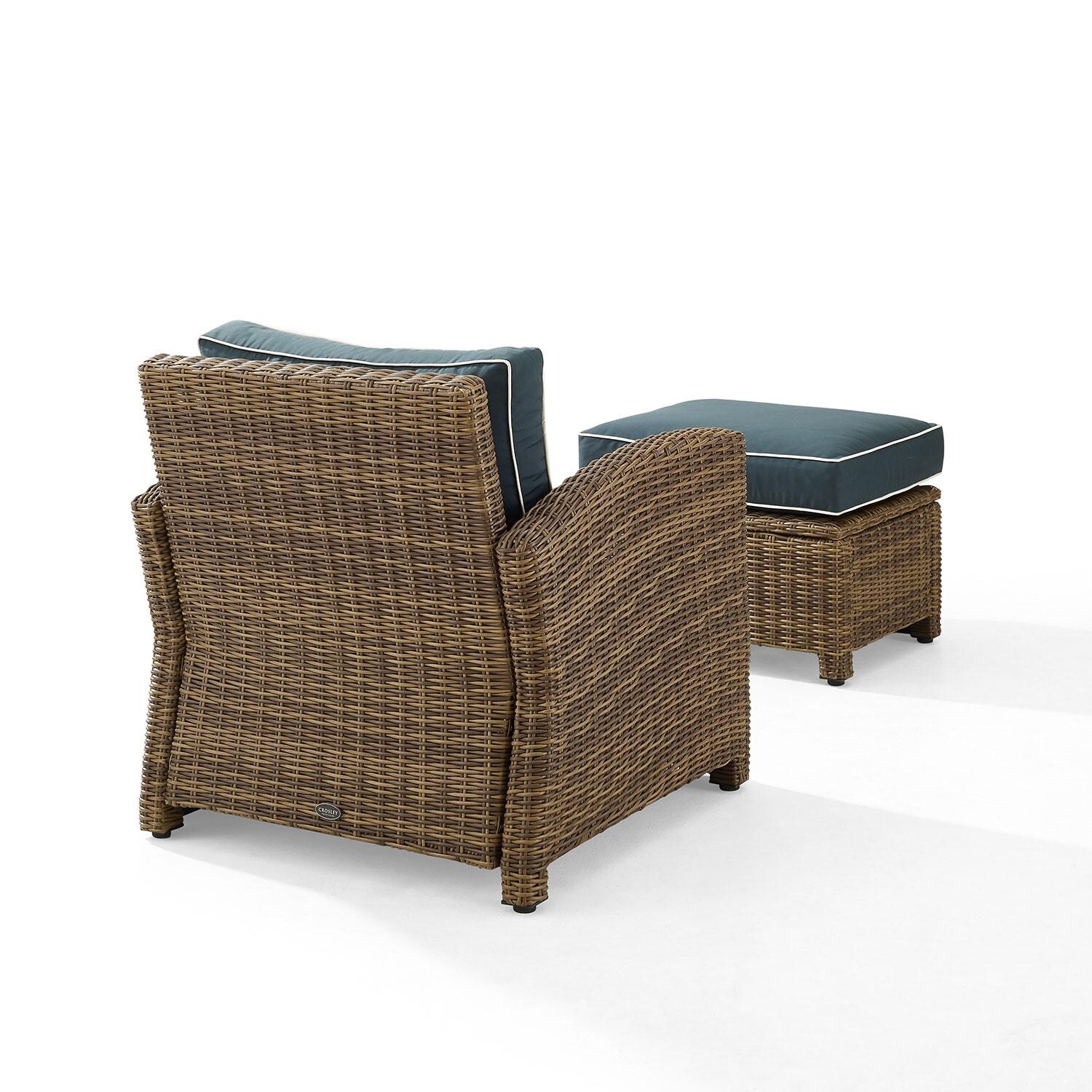 Ultimate Patio UP-92414WB-NV 2Pc Wicker Outdoor Chair Set in Navy - Rear - White Background thumbnail