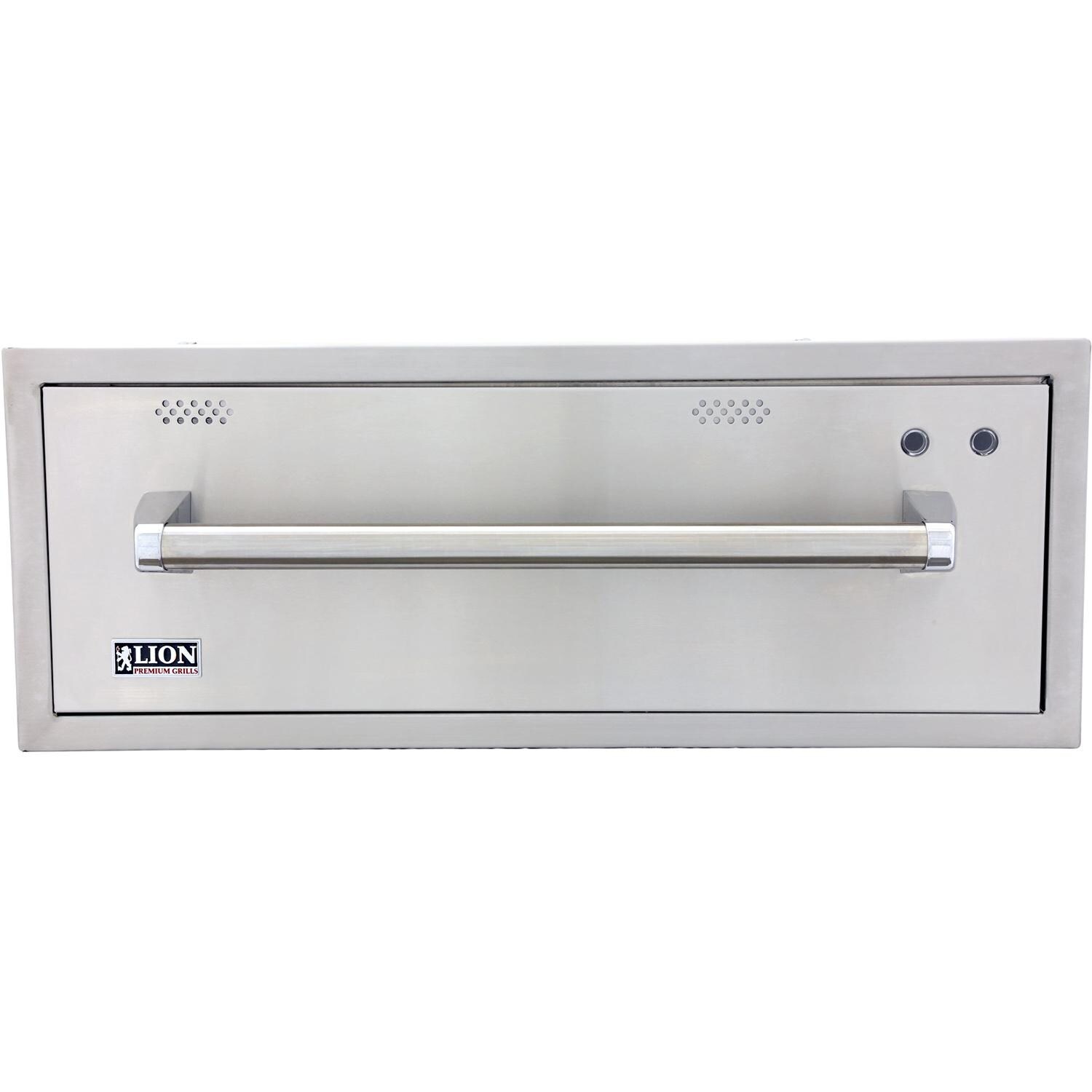 Lion 30-Inch Stainless Steel Electric Warming Drawer - Front View thumbnail