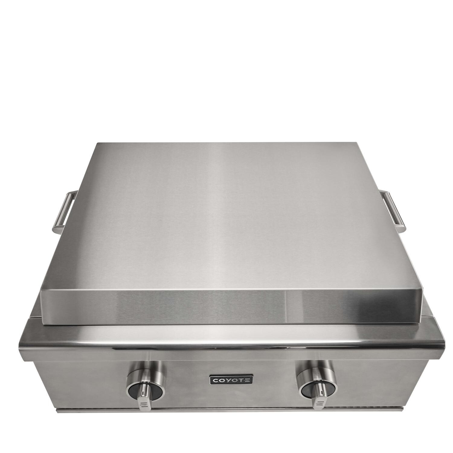 Coyote Outdoor Living C3FTG30NG 30 Inch Built-In Natural Gas Flat Top Grill - Top Lid On - White Background thumbnail