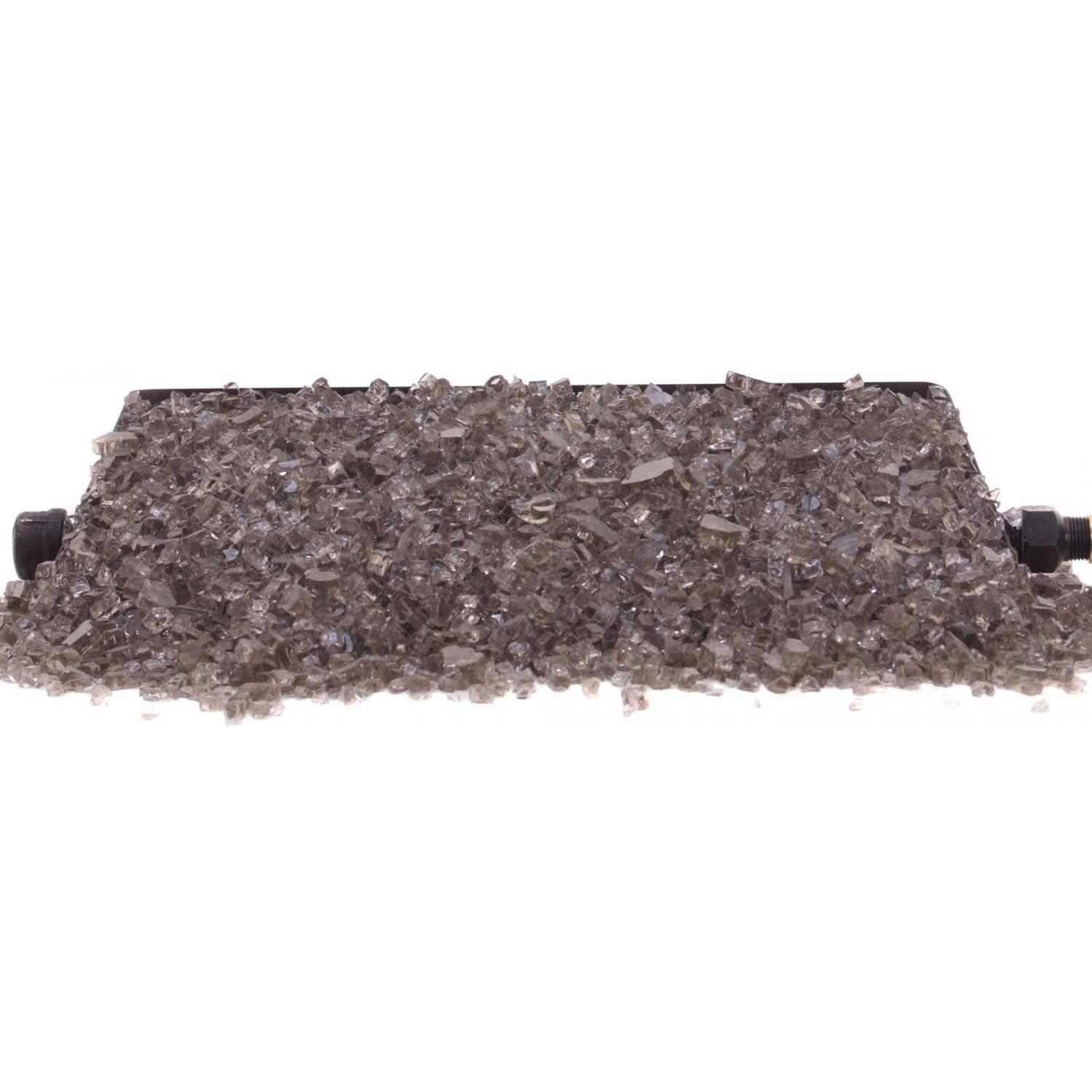 Peterson Real Fyre Glass 30 Inch Bronze Fire Glass Set With Vented Propane G45 Burner - Shown Without Flames thumbnail