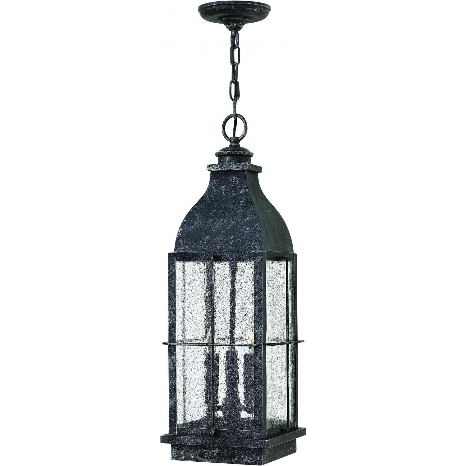 Hinkley Lighting Bingham Three Light 24-Inch Outdoor Hanging Lantern - Greystone - 2042GS