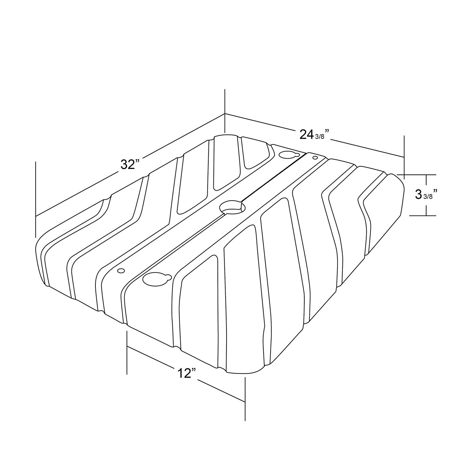 California Umbrella 102 Pound Fillable Resin Cantilever Patio Umbrella Base - Black - Dimensions thumbnail