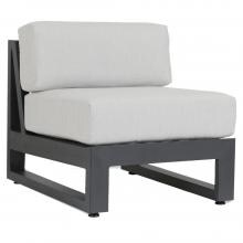 Redondo Aluminum Patio Armless Club Chair W/ Sunbrella Cast Silver Cushions By Sunset West image