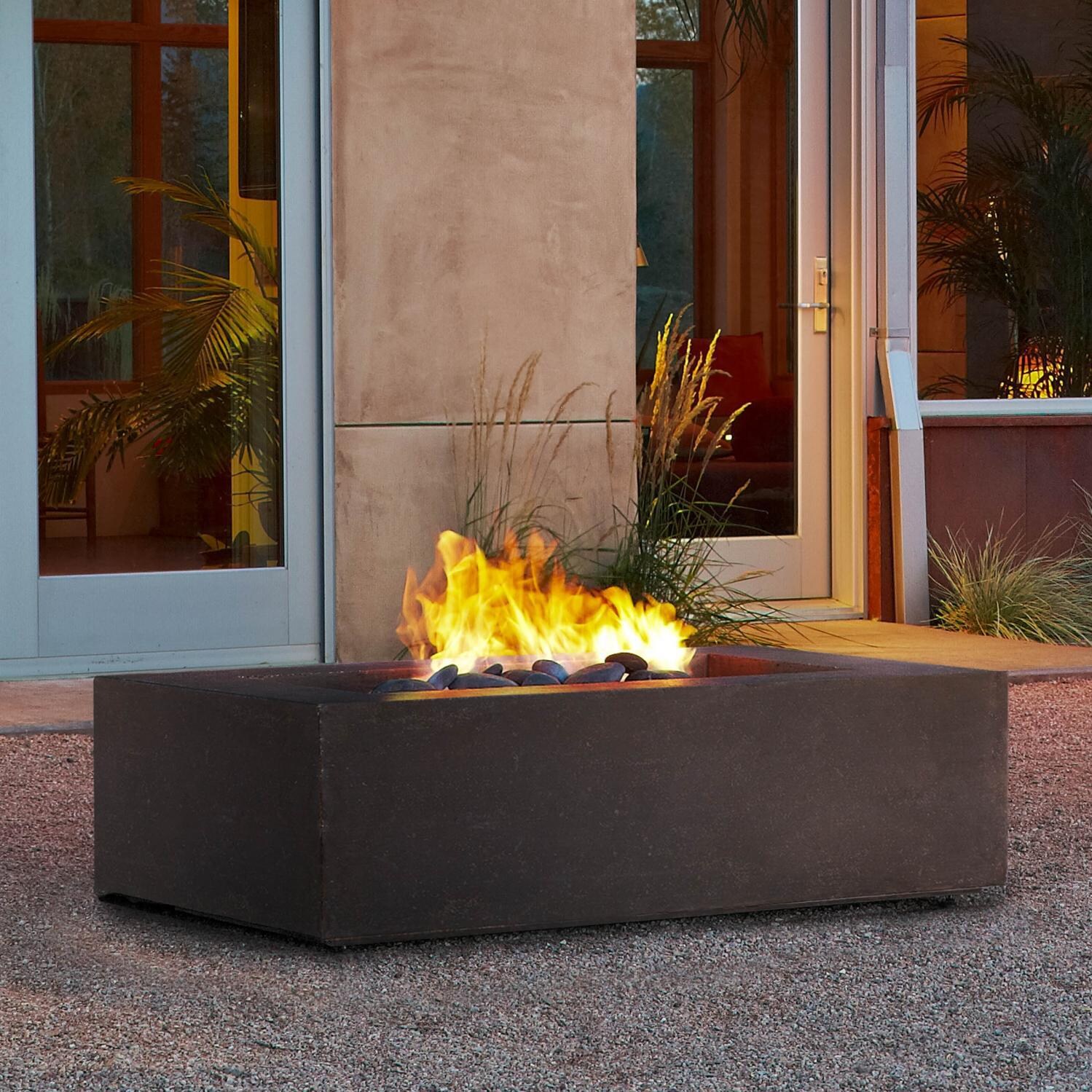 Real Flame Baltic 50-Inch Rectangle Natural Gas Fire Pit Table - Kodiak Brown - T9650NG-KB image