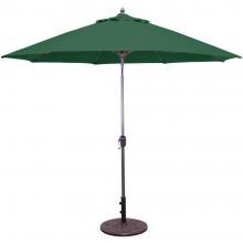 Galtech 9 Ft. Octagonal Aluminum Patio Market Umbrella W/ Crank Lift And Auto Tilt - Charcoal Frame W/ Sunbrella Canvas Forest Green Canopy image