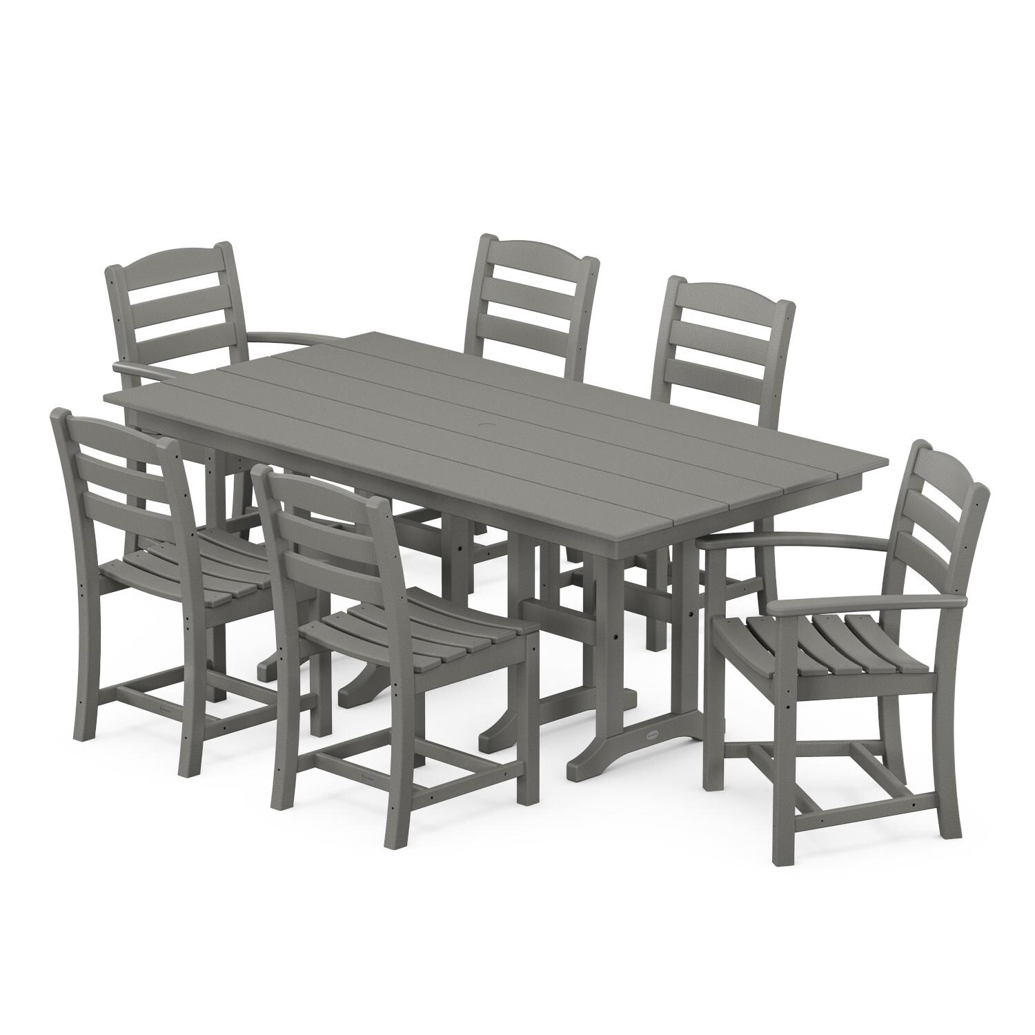 POLYWOOD La Casa Cafe Slate Grey 7 Piece Farmhouse Dining Set thumbnail