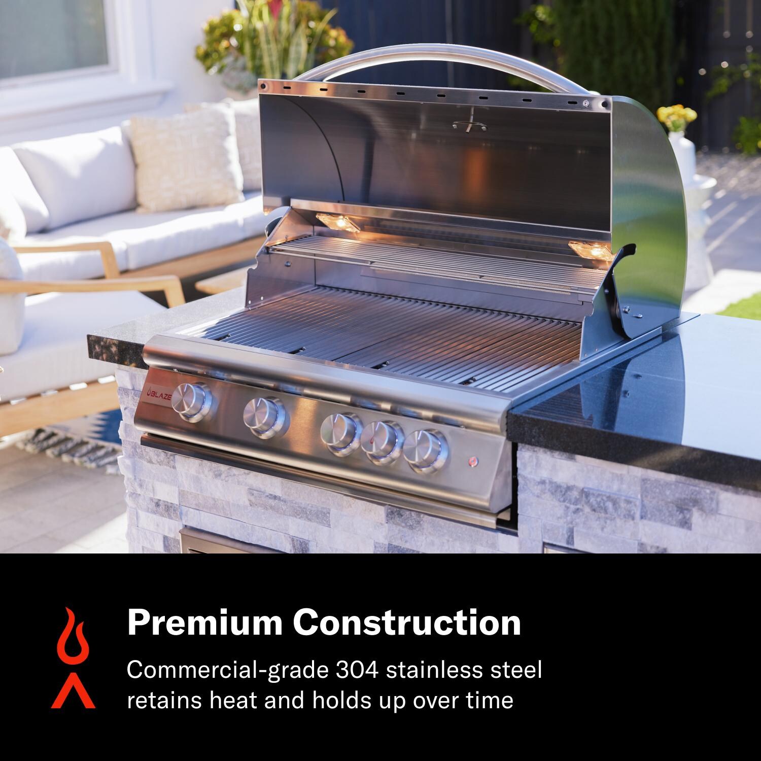 Blaze BLZ-4LTE3-LP Built-In Propane Grill - Premium Construction - Detail thumbnail