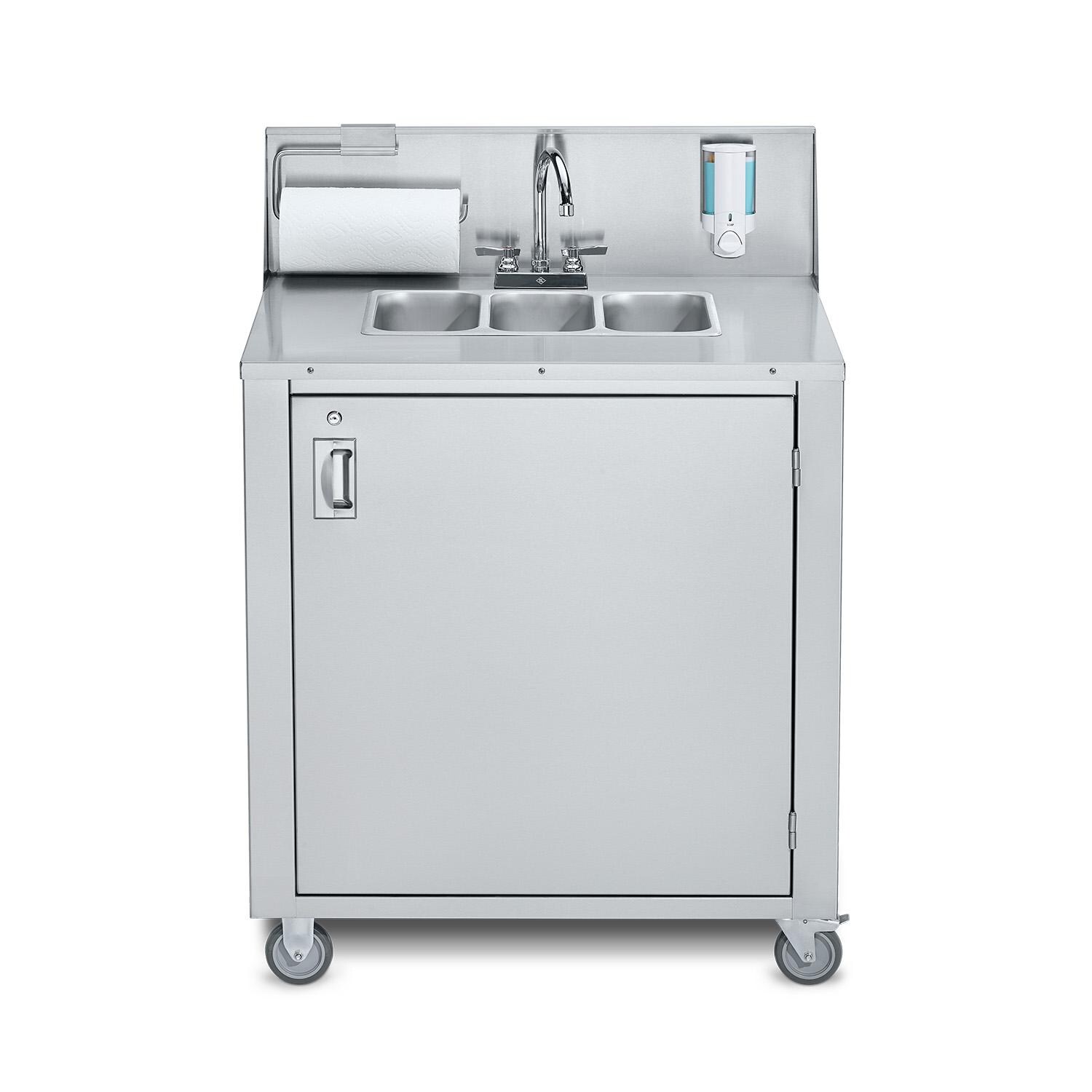 Crown Verity Triple Stainless Hot & Cold Water Handwashing Sink - CV-PHS-3