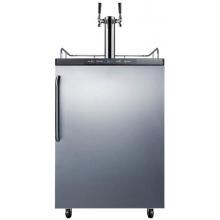 Summit 24-Inch 5.6 Cu. Ft. Freestanding Double Tap Beer Dispenser / Kegerator With Towel Bar Handle - Stainless Steel - SBC635MSSTBTWIN image