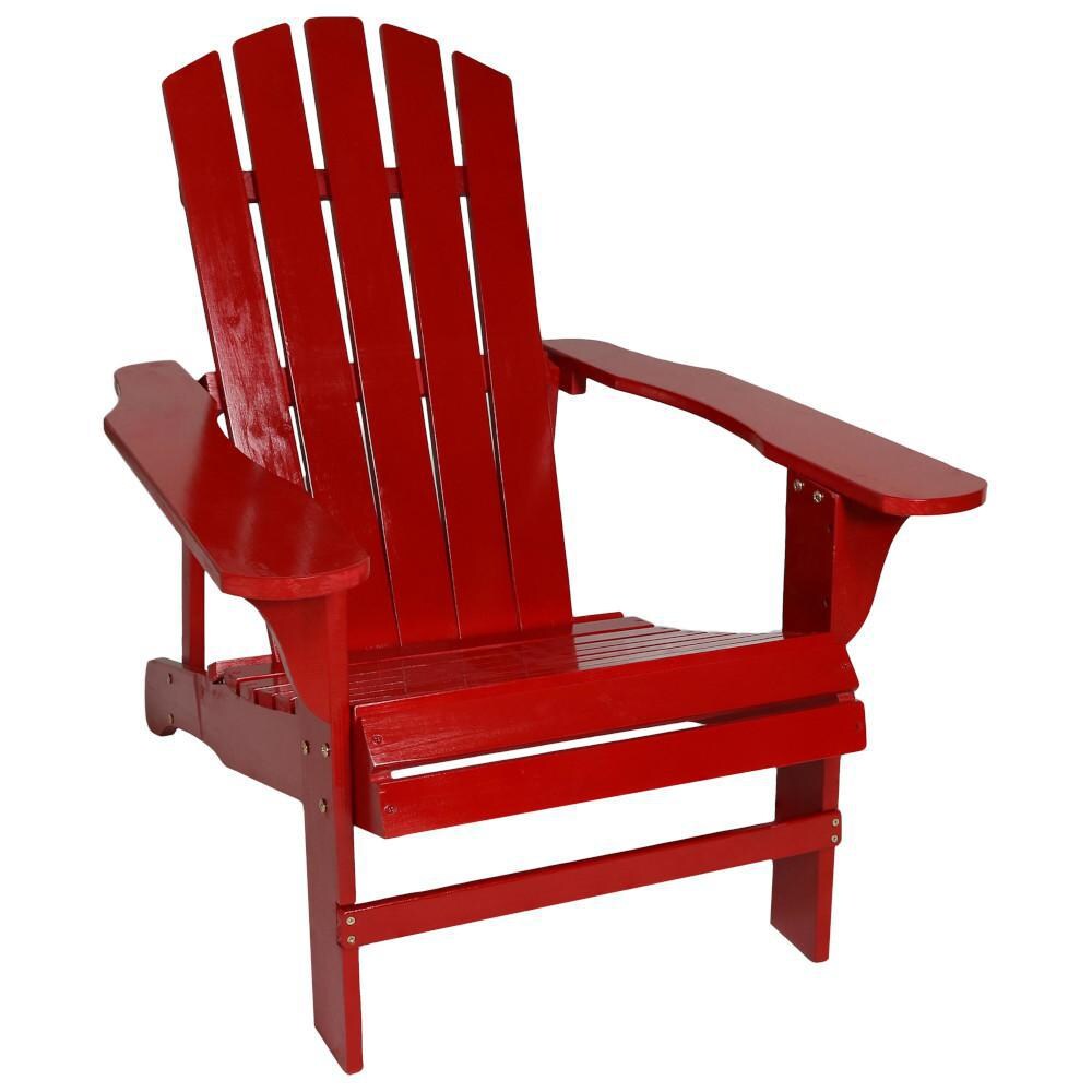 Ultimate Patio Red Wooden Adirondack Chair - Full View thumbnail
