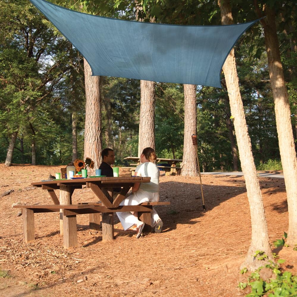 ShadeLogic Sun Shade Sail Heavy Weight 16 Foot Square - Sea Blue Beach Cover thumbnail