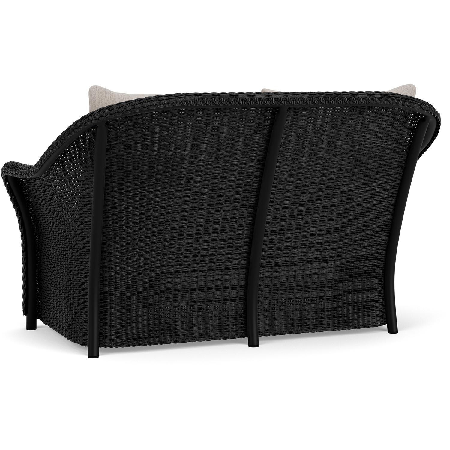Lloyd Flanders Weekend Retreat Loveseat in Ebony Finish W/ Remy Cloud Fabric - Back Left thumbnail
