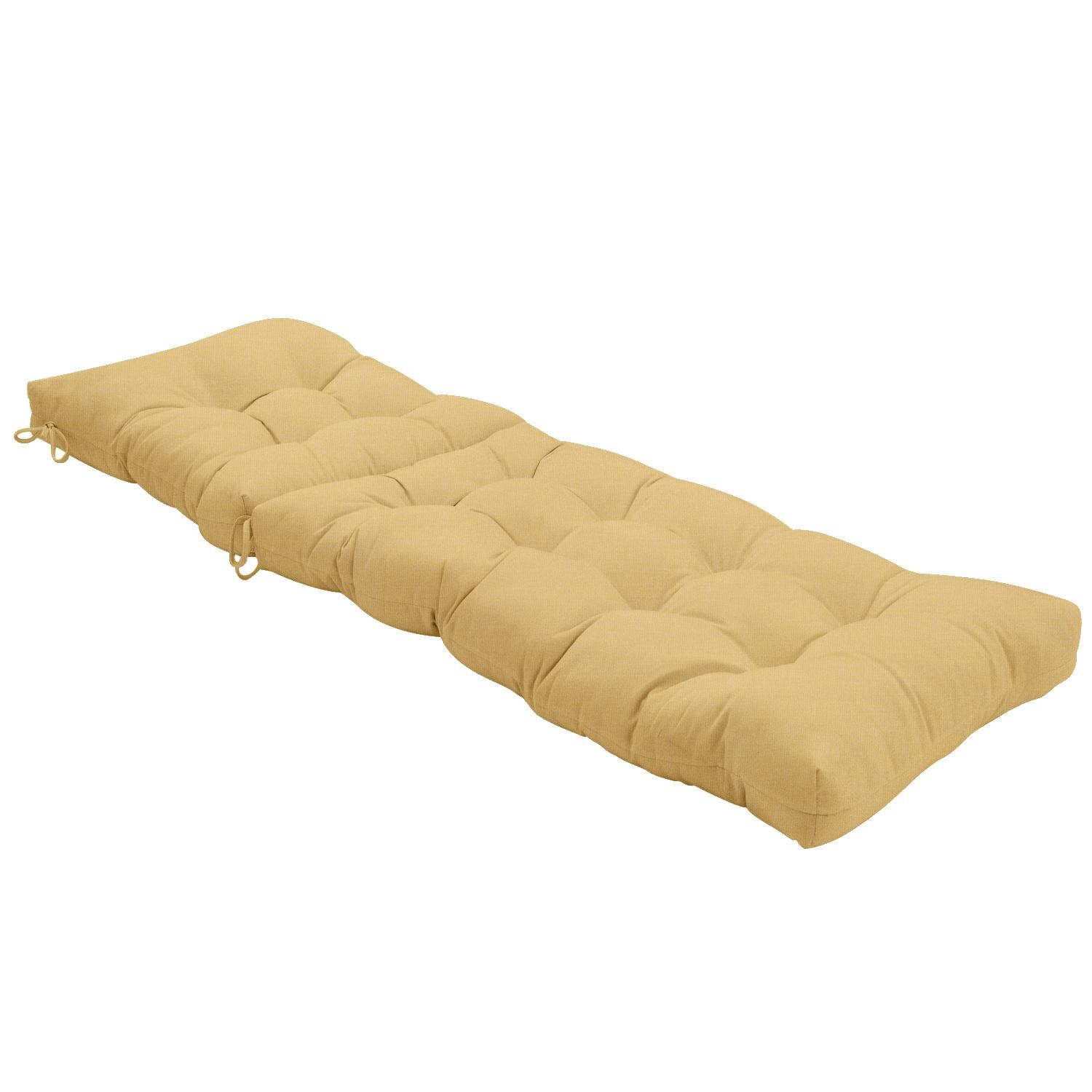 Sunbrella Canvas Wheat Long Outdoor Replacement Chaise Lounge Cushion By UltimatePatio.com - Reclined View thumbnail