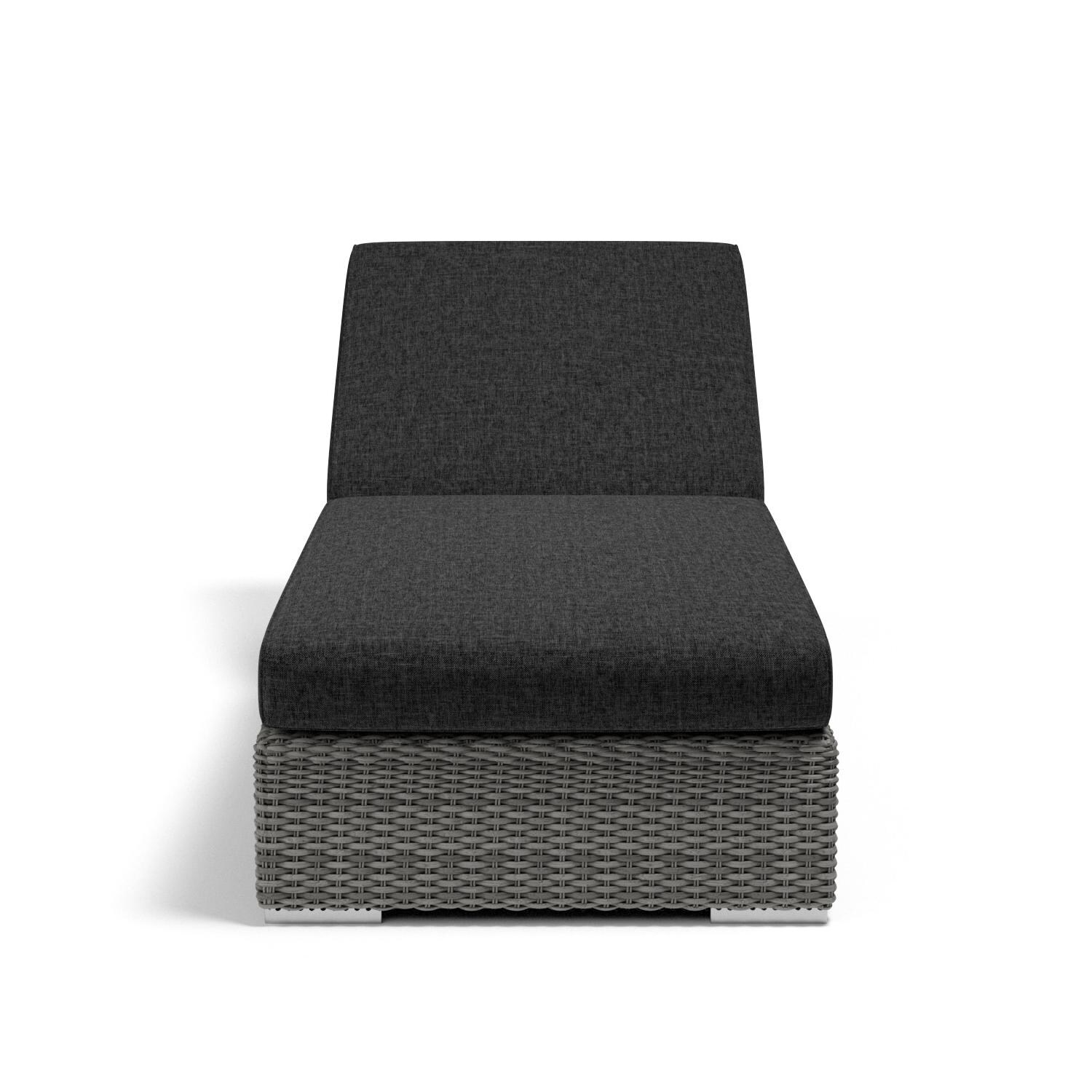 Sunset West - 1802-9-48085 - Emerald II Resin Wicker Adjustable Patio Chaise W/ Sunbrella Spectrum Carbon Cushions - Front View thumbnail