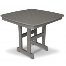 Nautical Slate Gray Recycled Plastic Wood 37 Inch Square Patio Dining Table By POLYWOOD