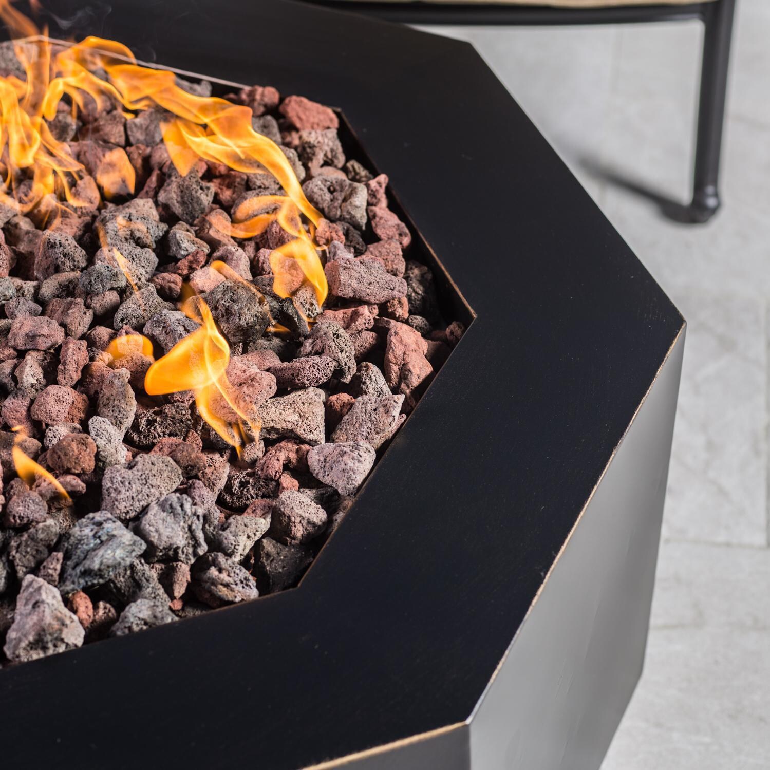 Lakeview Outdoor Designs 42-Inch Octagonal Natural Gas Fire Pit - Oil Rubbed Bronze - Lifestyle thumbnail