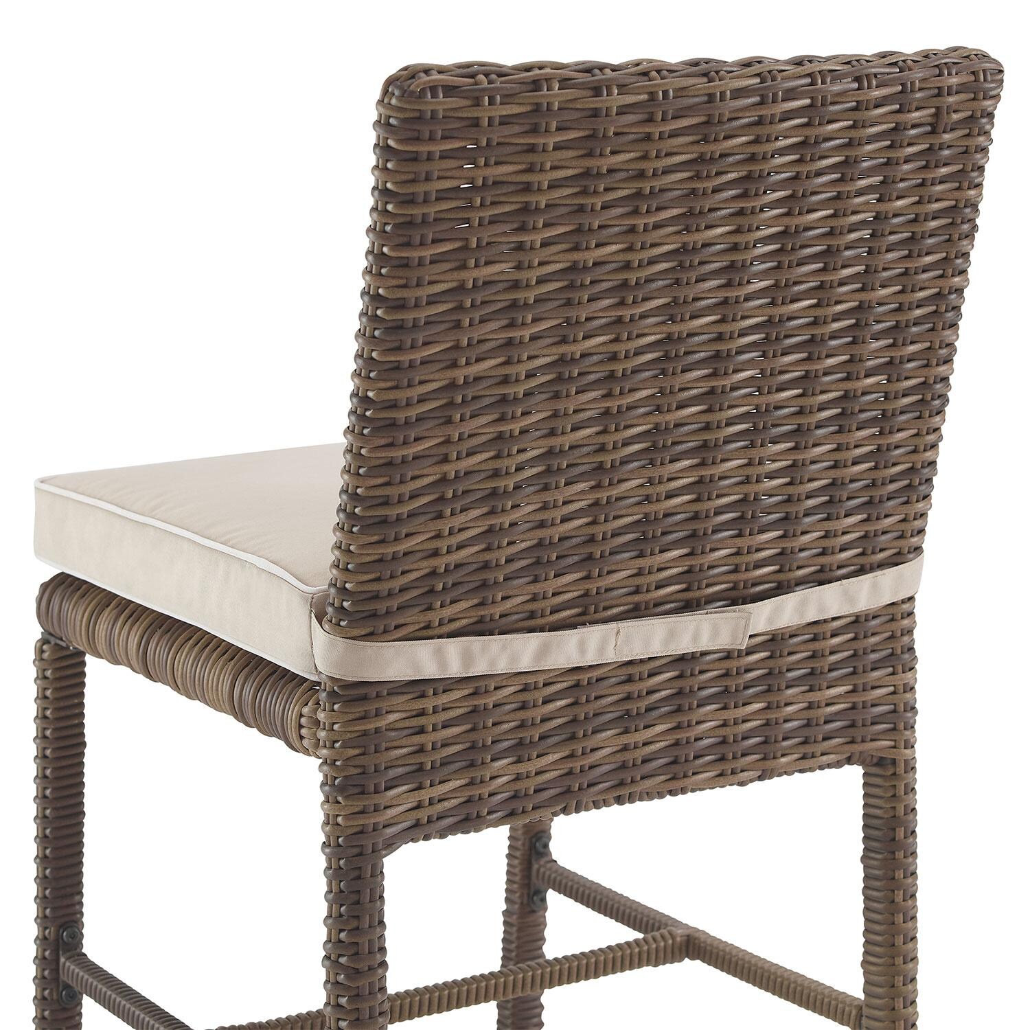Ultimate Patio UP-92660WB-SA 5Pc Wicker Outdoor Dining Set in Sand - Dining Chair Rear - Detail thumbnail