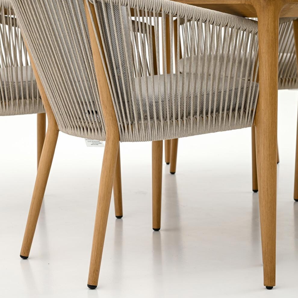 Lakeview Outdoor Designs LV-346-7 Camellia 7 Pc Aluminum Dining Set in White - Legs - Detail thumbnail