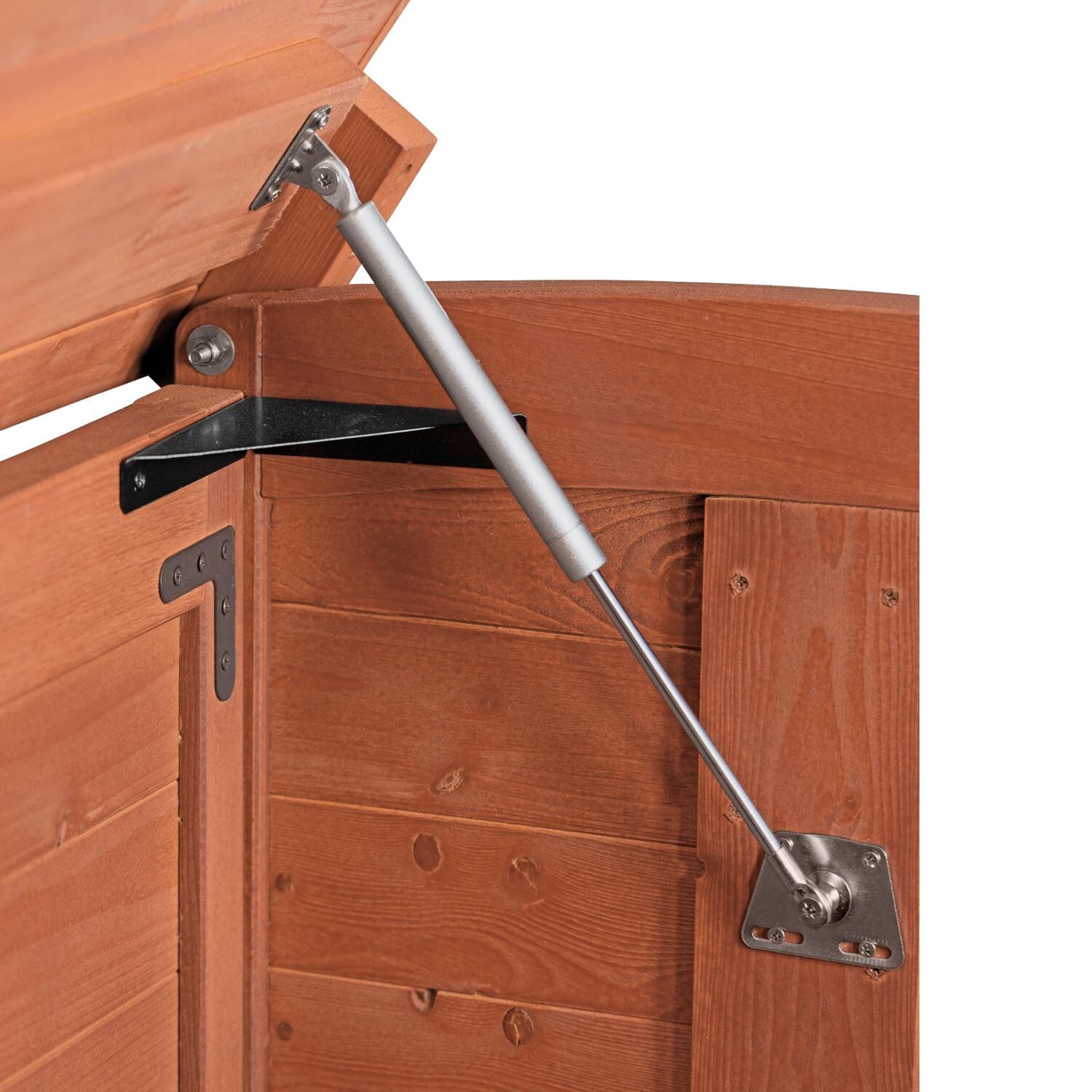 Leisure Season Horizontal Refuge 5 Ft. 2 In. X 2 Ft. 10 In. Wood Storage Shed - Pneumatic Lid Lift Detail thumbnail