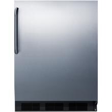 Summit 24-Inch 5.1 Cu. Ft. ADA Compliant Refrigerator / Freezer With Towel Bar Handle - Stainless Steel / Black Cabinet - CT663BBISSTBADA image