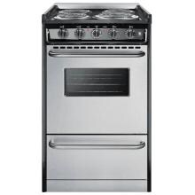 Summit Professional 20-Inch 4-Burner Slide-In Electric Range - Stainless Steel - TEM110BRWY image