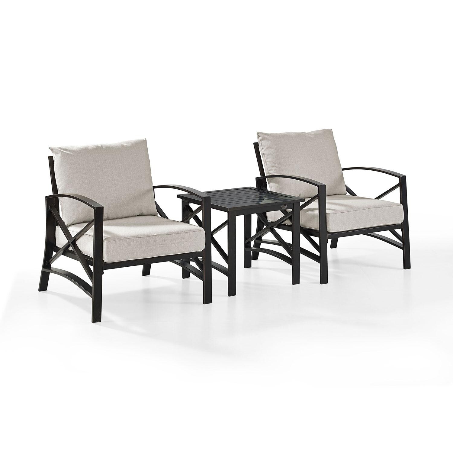 Ultimate Patio UP-82249BZ-OL 3Pc Outdoor Chair Set in Oatmeal - Display - White Background thumbnail