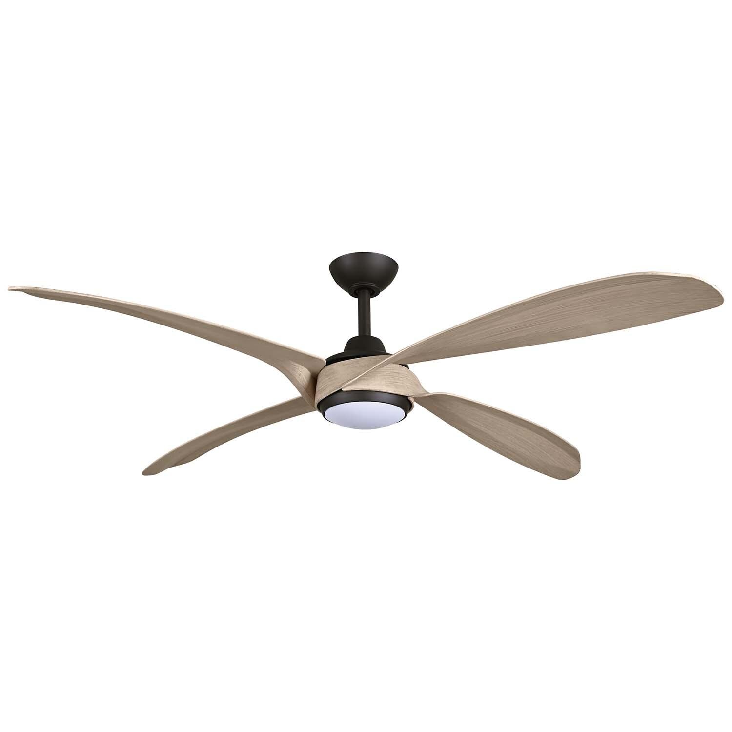 60-in F698L-DB/ASW Mortyn Fan in Dark Bronze w/ Ashwood Blades by Minka-Aire - White Background thumbnail