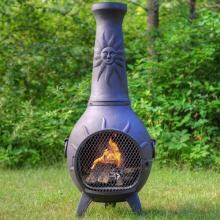 The Blue Rooster Sun Stack Style Cast Aluminum Chiminea - Charcoal image